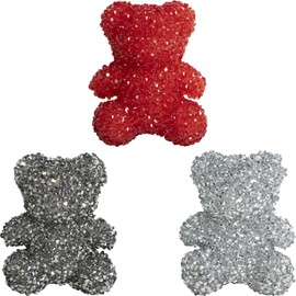 DoDoBeads 3 Pcs Bling Jumbo Bear Junk Case Charms Bulk – Mixed Colors Charms for Junk Cases, Resin & Rhinestone Bear Charm with Flat Backs, Easy to Use