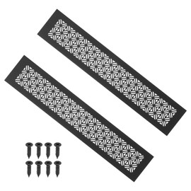 PATIKIL 16 x 3 Inch Door Air Vent Cover, 2 Pcs Heavy Duty Aluminum Grille Ventilation Cover Louvered with Mounting Screws for Cabinet Wardrobe Door, Black