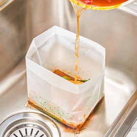 Free-standing Kitchen Sink Strainer Bags for Collecting and Filtering Kitchen Food Waste, Washing Vegetables and Fruits, Outdoor Activities, 30PCS Disposable Sink Garbage Strainer Bags (White)