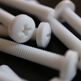 20 x White Pan Head Screws Polypropylene (PP) Plastic Nuts and Bolts, Washers, M5 x 40mm, Anti-Corrosion, Chemical Resistant, (13/64 x 1 37/64 in)