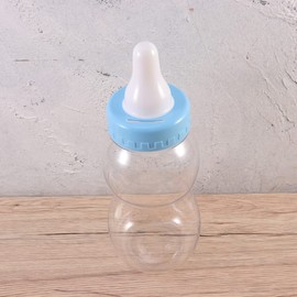 jojofuny Milk Bottle Piggy Bank, Baby Bottle Bank, Clear Piggy Bank, Baby Bottle for Kids Boys Girls Birthday Baby Shower Party Favors (Blue)