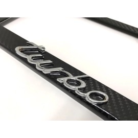 MyFrameAccessory 3D "TURBO" Handmade REAL CARBON FIBER License Plate Frame Tag Cover 3K TWILL