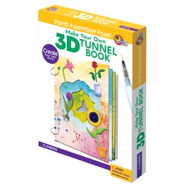 EyeConnect Crafts DIY Medium 3D Tunnel Book - Flowers | Creative Pop-in STEAM Craft Set for Kids & Teens | Build Paint & Customize with Mini Characters | Fun Pop-Up Art Activity Kit