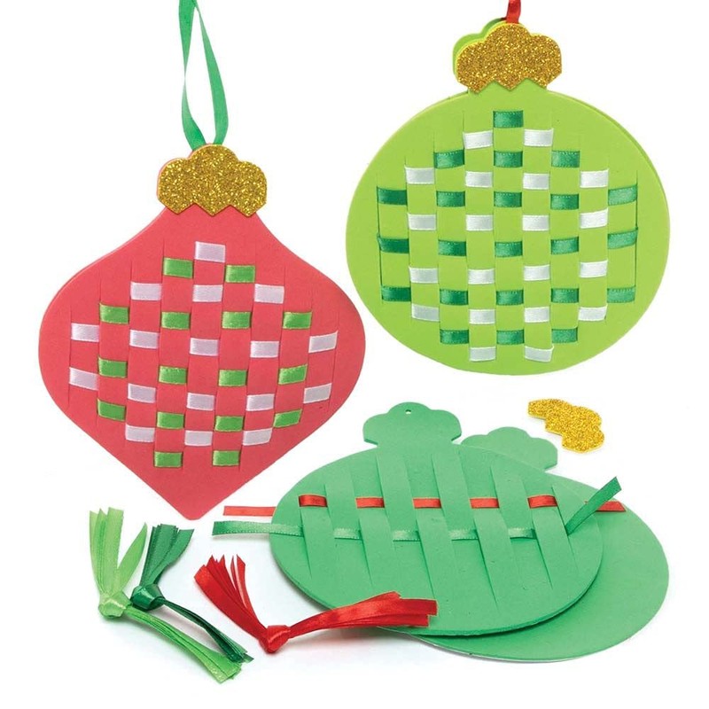Baker Ross FE997 Christmas Bauble Weaving Kits - Pack of