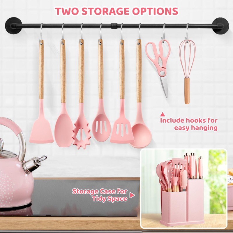 LSFCHUJU 37 PCS Kitchen Utensils Set, Silicone Cooking Utensils Set
