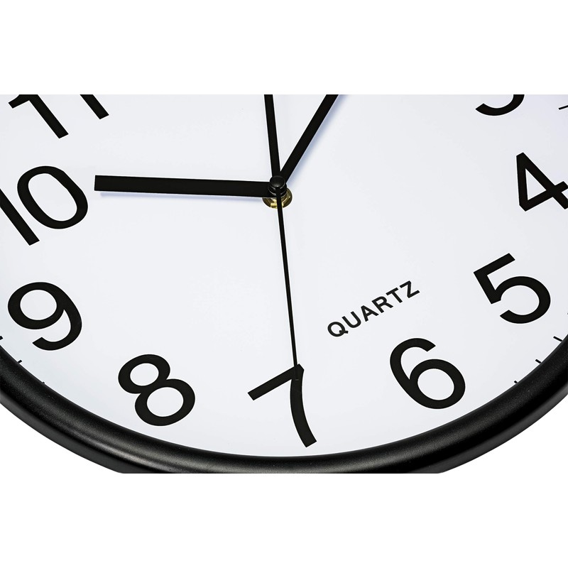 Bernhard Products Black Wall Clock, Large 13-Inch Silent Non Ticking