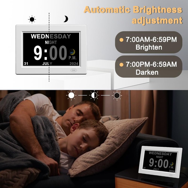 CAZOKASI 8inch Extra Large Impaired Vision Digital Alarm Clock with