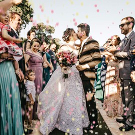 SNAIL GARDEN 7000Pcs Paper Confetti, 6000 Round Tissue Paper,1000 Heart Sparkle Confetti Pink