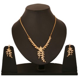 Touchstone Classy Gold Plated Necklace Set for Women