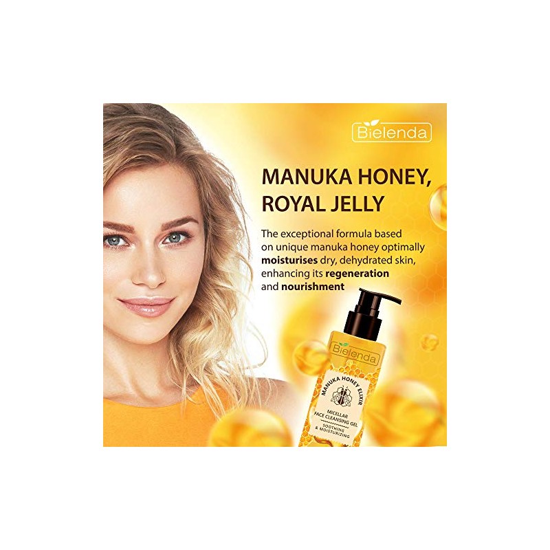 Bielenda- Gel limpiador facial micelar Elexir de miel de Manuka