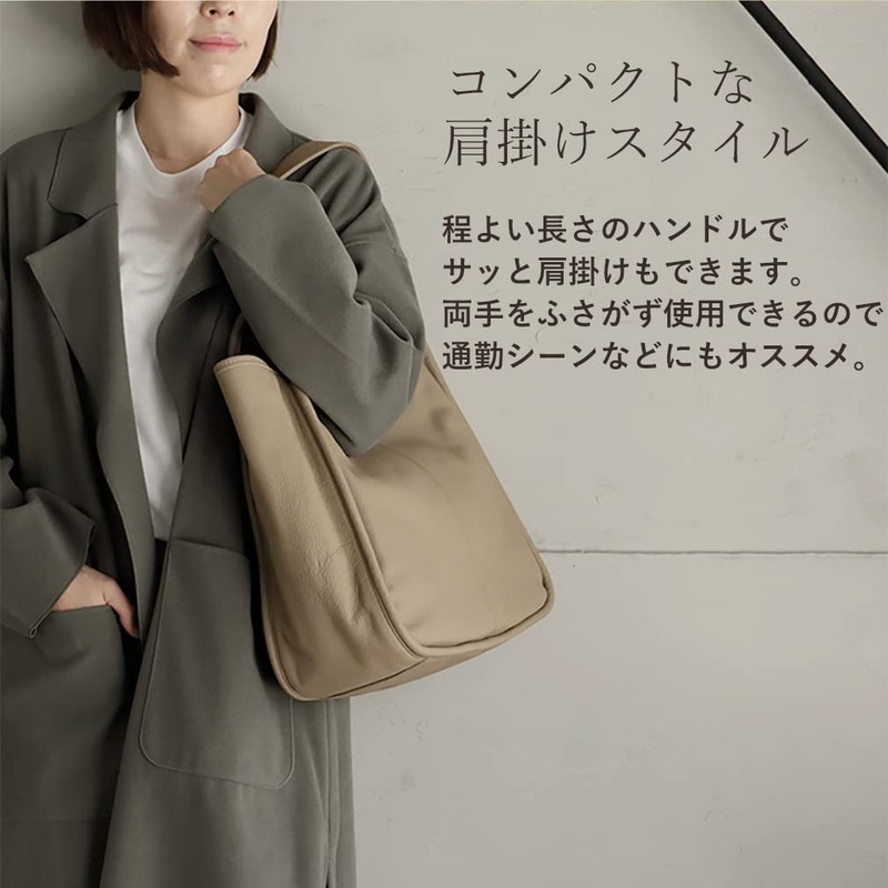 VITAFELICE sib-20002n Women's Genuine Cowhide Leather One-Handle Tote Bag, grey