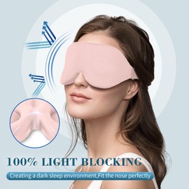 ZGGCD Sleep Mask for Side Sleeper, Light Blocking Sleeping Eye Mask for Women Men, 3D Contoured Cup Night Blindfold, Luxury Eye Cover Eyeshade with Adjustable Strap for Travel, Nap, Pink