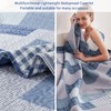 Bedspread Set Queen/Full Size Plaid Quilt Bedding Queen Grey Blue