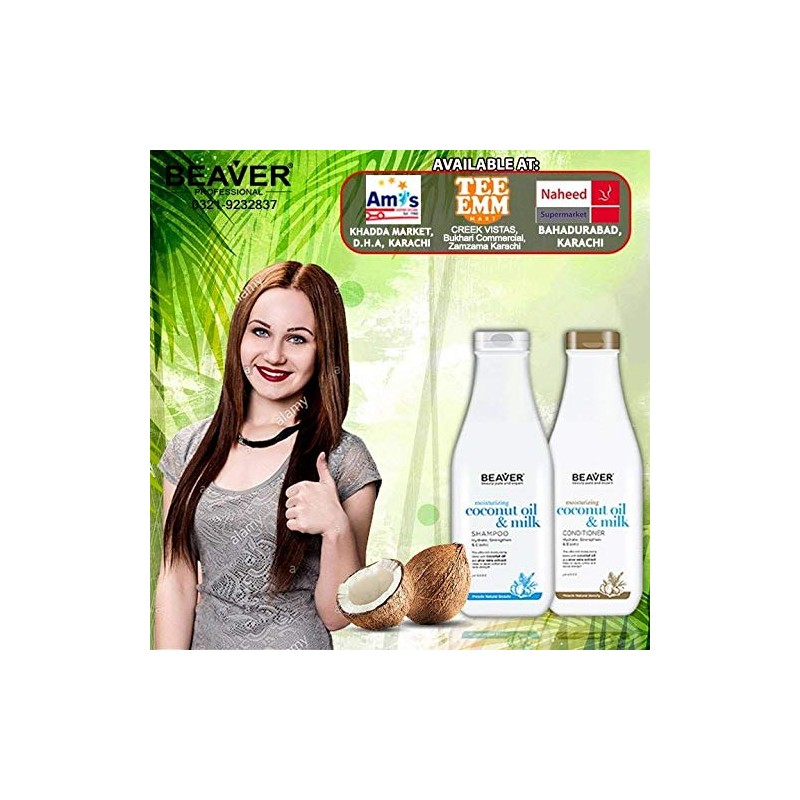 BEAVER Moisturizing Coconut Oil & Milk Shampoo 730 ml