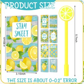 MotiMind 16 Set Mini Notebooks Lemon Pocket Notepads with Lemon Shaped Pen Lemon Bulk Journal Planner for Back to School Graduation Party School Supplies Office Student Kids Adult Party Gifts