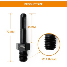 BGTEC Adapter M14 Male Thread to SDS Plus Shank for Diamond Core Bits