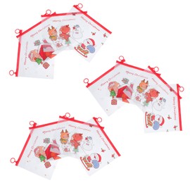 Operitacx 12pcs Christmas Ring Bag Stationery File Bag Office Stationery Bag Zip File Document Folders Zip File Bags Clear Toiletry Bags Christmas Stationery Zip Folders Pen Holder PVC