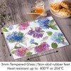 FIRST DAWN Glass Cutting Board/Counter Saver 12""x15"", Multi Hydrangea, Large