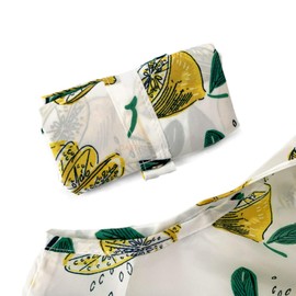 Large Novelty Themed Reusable Eco Roll Up Foldaway Shopping Beach Bag Pouch 60cm x 40cm (Lemon)
