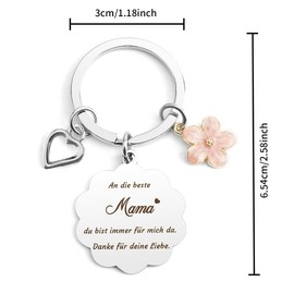 Prrivnix Mother's Day Gifts For Mum Keyring Mum Gifts For Mum Best Mum Gift Christmas Day Gifts For Mother, An die Beste Mama du Bist immer für Mich Da. Thank you for your love.
