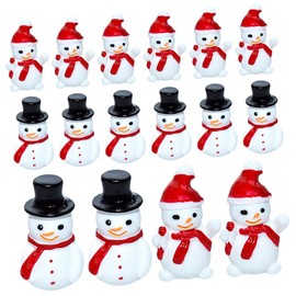 RORPOIR 20pcs Miniature Snowman Figures for Christmas Decor Cute Resin Snowmen Statues for Diy Crafts and Festive Decorations