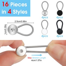 PEASUG 16 Pcs Collar Extenders for Mens Shirts, Elastic Button Extender for Dress Shirts, Tie, Neck Extenders for 1/2 Size Expansion of Men Dress Shirts, Suit