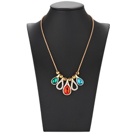 Necklace Bust Jewelry Display Stand - Polmart Black Leatherette Necklace Pendant Chain Jewelry Bust Display Holder Stand Storage Decoration & Presentation(H:11")