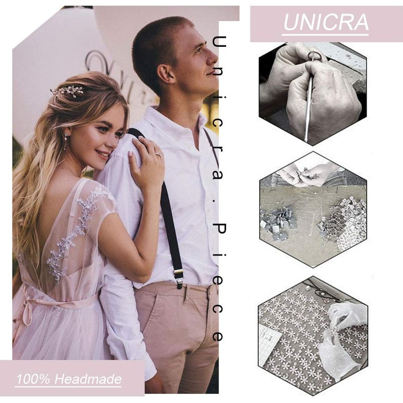 Unicra Bride Wedding Hair Vine Leaf Headband Simple Headpiece Bridal