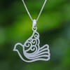 NOVICA Artisan Handmade Sterling Silver Pendant Necklace Dove from Thailand