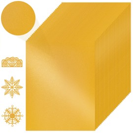 25 Sheets Shimmer Cardstock Paper - Champagne Gold Shimmer Double-Sided 230gsm/85Ib Pearlescent Paper 8.5'' x 11'' Double-Sided Shiny Cardstock for DIY Projects Birthday Wedding Decoration PAP08CG030