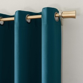 Sun Zero Panel de Cortina de Aros, con Estampado, con Aislamiento térmico, eficiente energéticamente, Verde Azulado, 52 x 63, 1                       