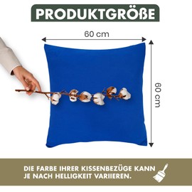 Terra Beds Pillowcase 60 x 60 cm (Set of 2), 100% Cotton Jersey, 160 g/m², Oeko-Tex Certified, Pillowcase 60 x 60 cm for Pillows 60 x 60 cm with Zip, Stretchy Soft, Breathable (Dark Blue)