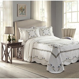 Modern Heirloom Collection Heather Cotton Filled Bedspread, Twin, 80 inch by 110 inch, 80X110