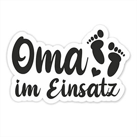 folien-zentrum - Oma im Einsatz 12.5 x 8 cm - High-Quality Sticker Car Tuning - Car Sticker - Funny Sticker for Car - Car Sticker - Stickerbomb - Car Sticker - Made in Germany