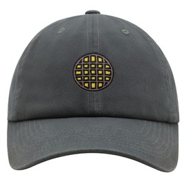 JPAK Waffle Premium Dad Hat Embroidered Cotton Baseball Cap Belgian Foodie Dark Grey