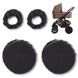 Zamboo Pushchair Tyre Protector, 4 x Universal Wheel Covers for Buggy Wheels, Waterproof Tyre Covers Keep Car and Living Room Clean, Black