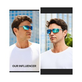 BIRCEN Polarized Mens Sunglasses: UV Protection Sports Shades for Men Women Sport Driving with Al-Mg Frame