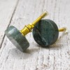 ARTISNO Round Green Marble Brass Knob | Sweater Handle |