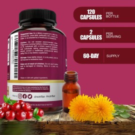 Nutriflair D-Mannose 1200mg, 120 Capsules - with Cranberry and Dandelion Extract - Natur...