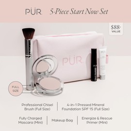 PÜR Beauty Multitasking Essentials Best Sellers Kit, Everyday Look Deluxe Kit, Condition & Moisturize Skin, Cruelty Free, Tan