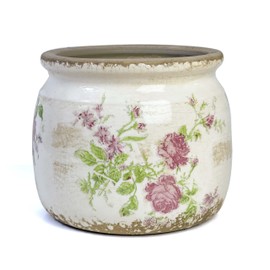 Dosayes Vintage Ceramic Ice Crack Flower Pot with Drainage Holes, Country Rustic Planters for Indoor and Outdoor,Tuscan Decor,Home,Living Room, Garden Decor, Gardening Gift (Garden)