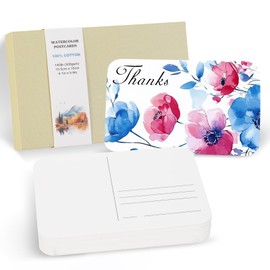 PATIKIL 48 Sheets Watercolor Postcards, 100% Cotton 4x6 Inch Blank Rounded Corners Water Color Paper Post Cards Hot Pressed for Mailing Art Painting Drawing, 140lb/300 GSM(Beige Box)