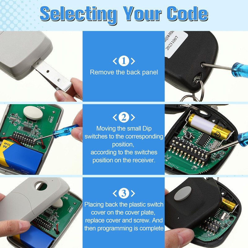 ElectricWise 4 Pack Garage Door Opener Remotes Compatible with Linear