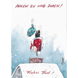 Pack of 10: Postcard A6 +++ Christmas by modern times +++ Eyes to and Through +++ Cartoon Concept© Gaymann Peter