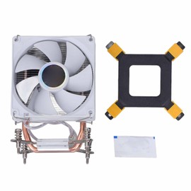 CPU Cooling Fan 3.54in 2 Heat Pipes 3pin 12VDC 2000RPM Hydraulic Bearing CPU Air Cooler with Backplate for Intel 775 1150