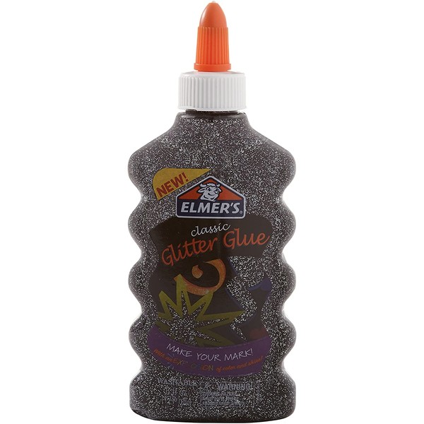 Elmer's Liquid Glitter Glue, Washable, Black, 6 Ounces, 1 Count