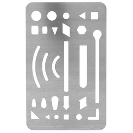 Baxnore 10PCS Stainless Steel Erasing Shield, 27 Holes Metal Eraser Shield Tool, Drawing Template Ruler, Stainless Steel Drawing Template for Engineering Building (Stainless Steel)