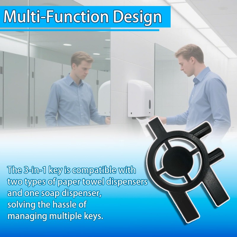 6pcs Dispenser Key Replacement for Cintas & Sanis,3-in-1 Toilet Paper