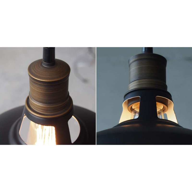 CLAXY Industrial Plug-in Barn Pendant Lighting Black Farmhouse Pendant Light