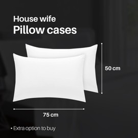Pure Egyptian cotton 400 Thread Count Extra Deep Fitted Sheets 40CM/16'' (White, Pair Of Housewife Pillowcases)